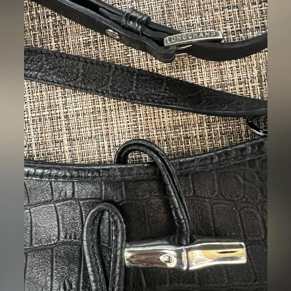 Longchamp Croc Roseau Leather Crossbody - Picture 2 of 14